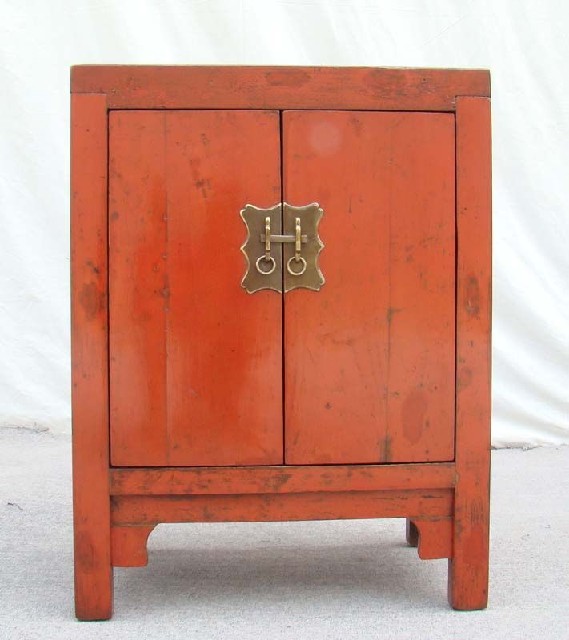 红漆二门小柜|Red-lacquered small cabinet