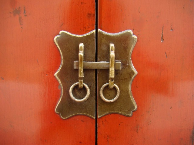 红漆二门小柜|Red-lacquered small cabinet