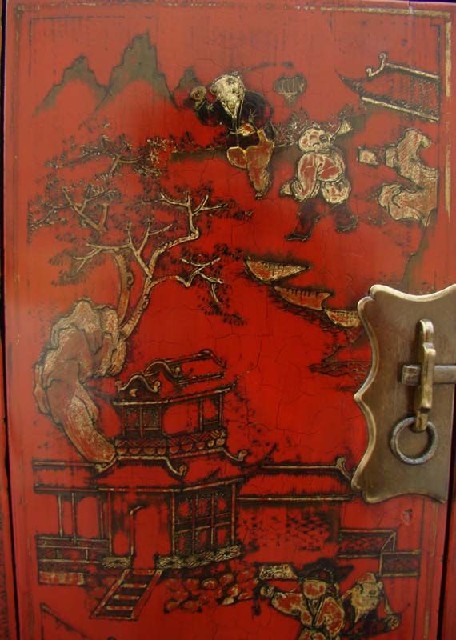 红描金小柜|Red &gilt small cabinet