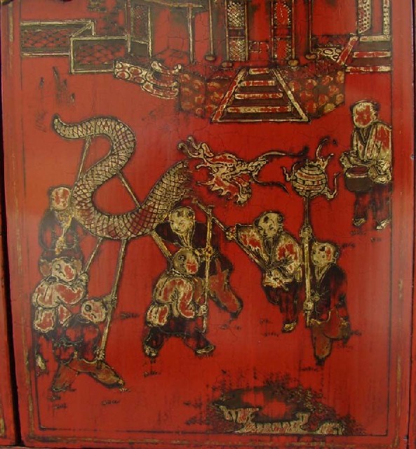 红描金小柜|Red &gilt small cabinet