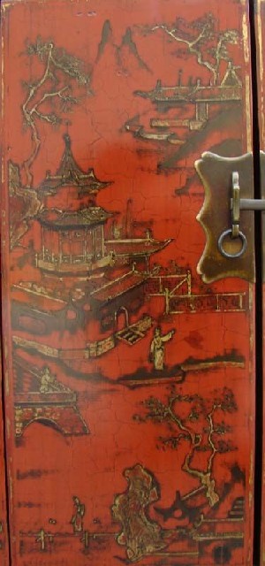 红描金小柜|Red &gilt small cabinet