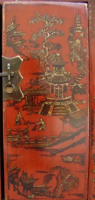 红描金小柜|Red &gilt small cabinet