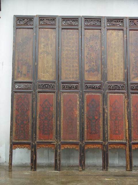 描彩门花板|Chinese antique funiture