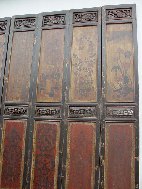 描彩门花板|Chinese antique funiture