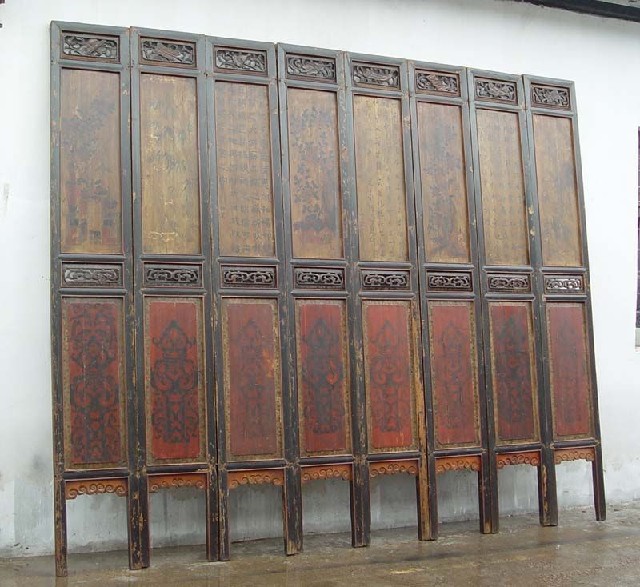 描彩门花板|Chinese antique funiture