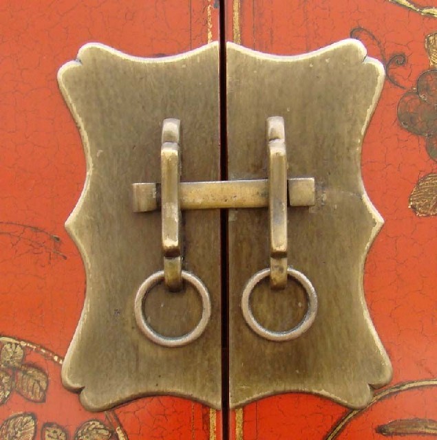 红描金中柜|Red & gilt medium cabinet