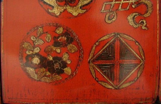 红描金中柜|Red & gilt medium cabinet
