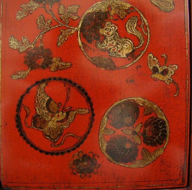 红描金中柜|Red & gilt medium cabinet