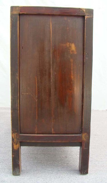 红描金连二柜工厂|red depicting a color small siamese chest with two gates