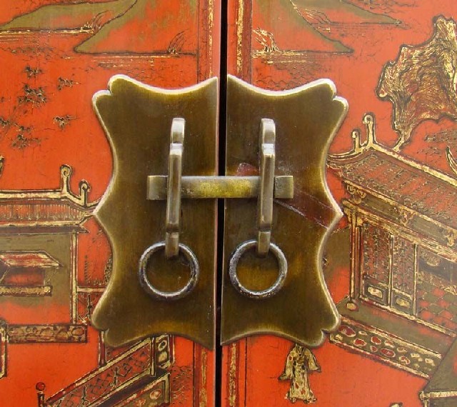 红描金小柜|Red &gilt small cabinet