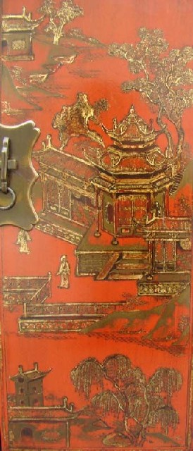 红描金小柜|Red &gilt small cabinet