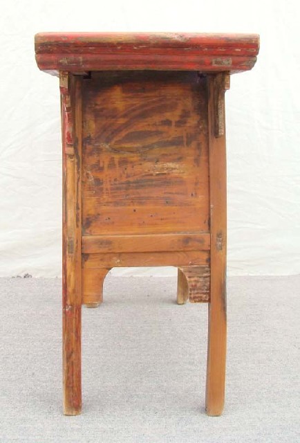 红漆二抽闷桌|red lacquer coffer with twodrawers