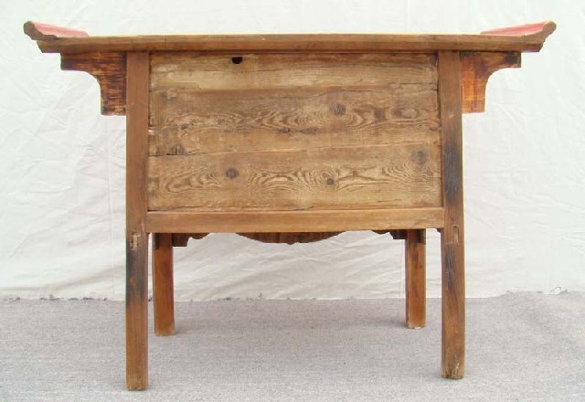 红漆二抽闷桌|red lacquer coffer with twodrawers