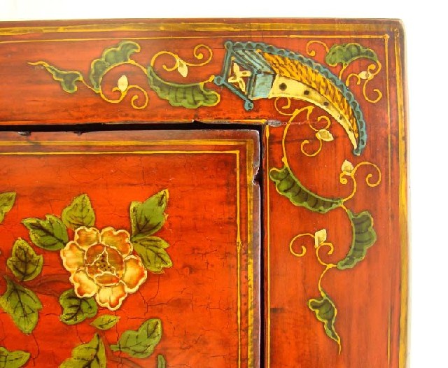 红描彩二门柜工厂|red depicting a color chest with two gates