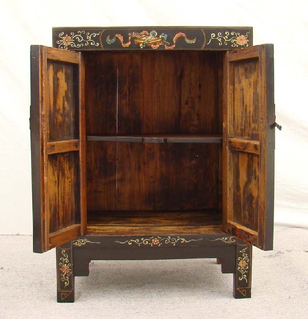 黑描彩小柜工厂|Black color depiction of the small chest