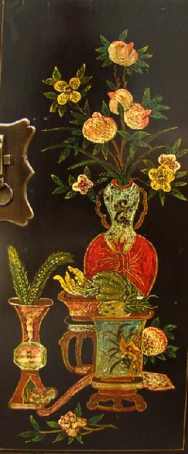黑描彩小柜工厂|Black color depiction of the small chest