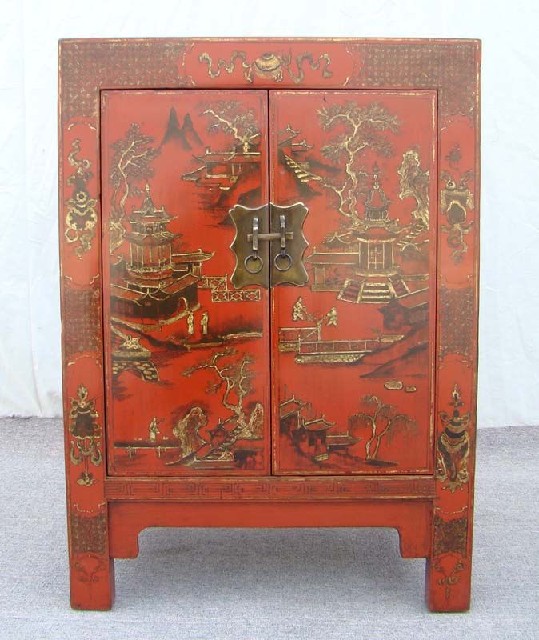 红描金小柜|Red &gilt small cabinet