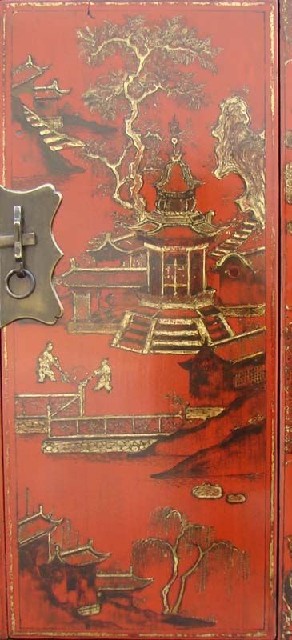 红描金小柜|Red &gilt small cabinet