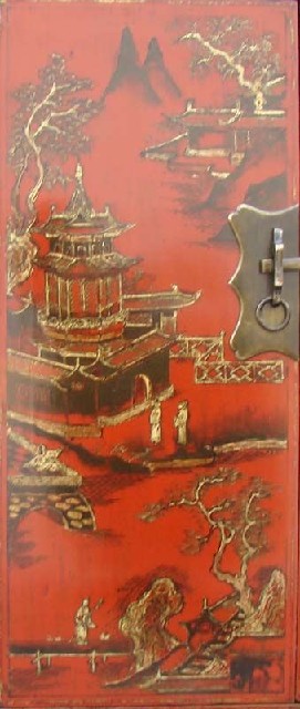 红描金小柜|Red &gilt small cabinet