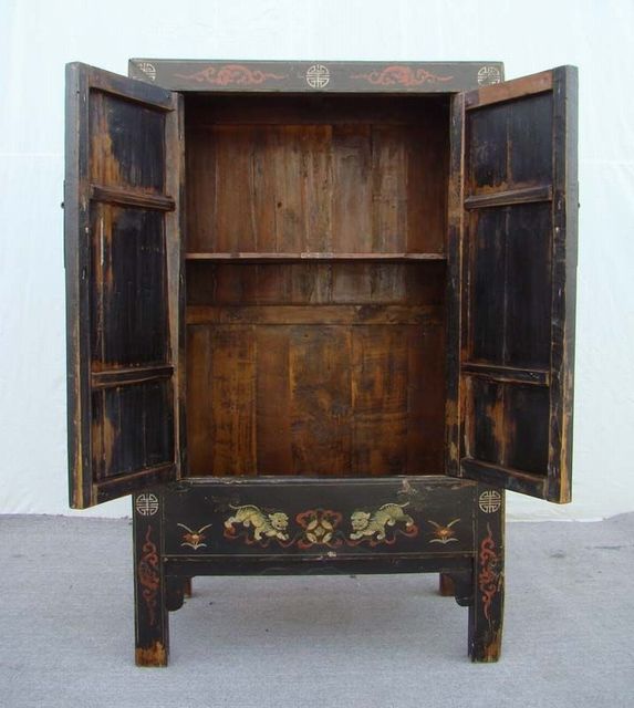 黑五彩二门中柜高碑店|Depict the color medium cabinet with two gates