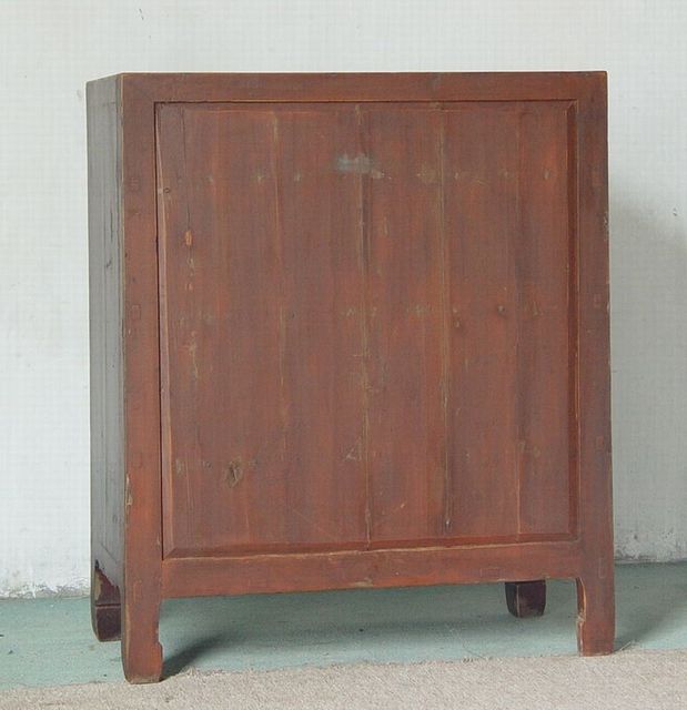 二门描金小柜|Red &gilt small cabinet