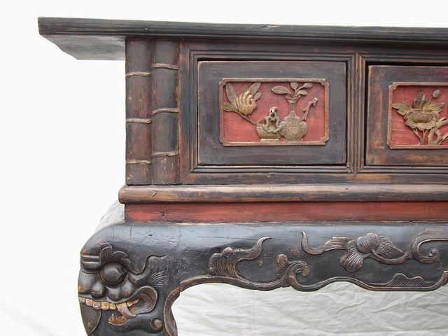 弯腿三抽供台|Bending-legs altar w/ three drawers