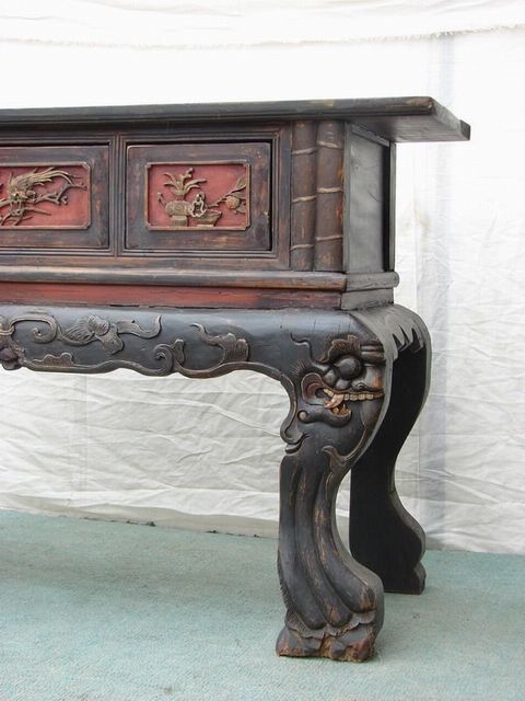 弯腿三抽供台|Bending-legs altar w/ three drawers