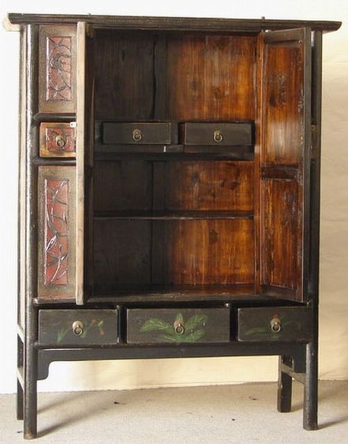 五彩雕花大柜工厂|Color-painted big cabinet