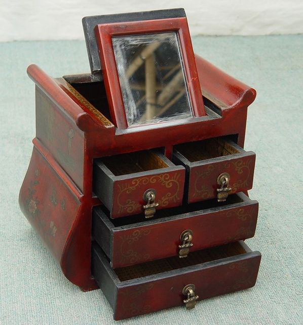 描金镜箱|Gold-painted/gilt mirrored trunk
