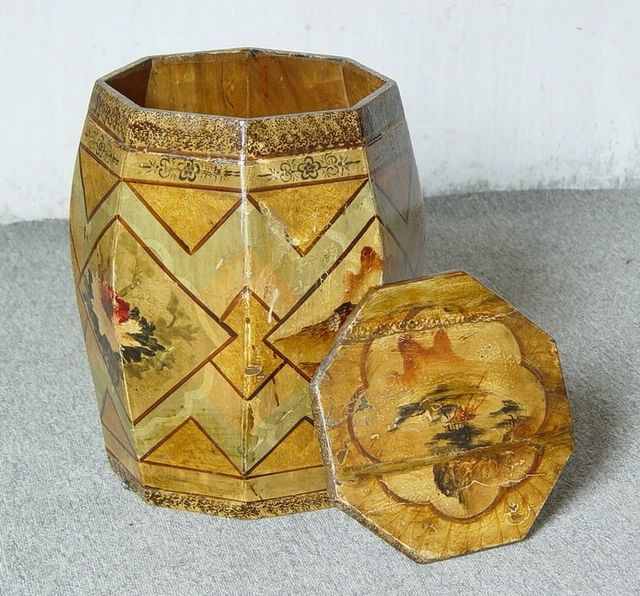 描彩八角桶|Chinese antique funiture