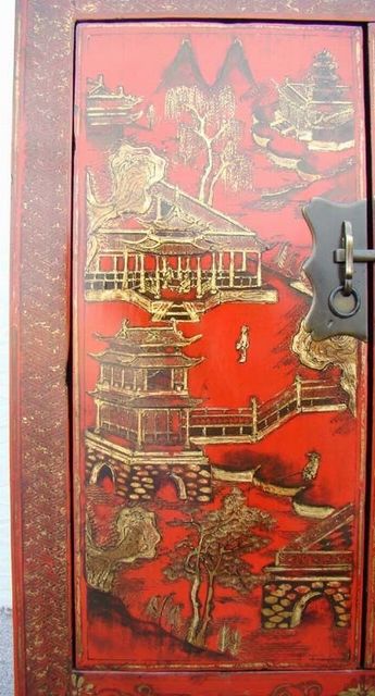 红描金小柜工厂|Red &gilt small cabinet