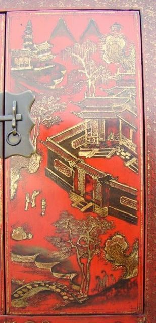 红描金小柜工厂|Red &gilt small cabinet
