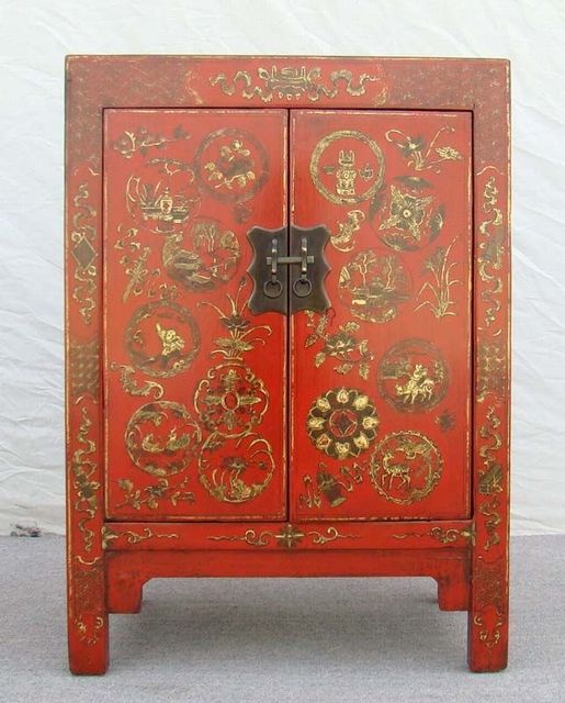 红描金小柜|Red &gilt small cabinet