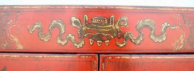红描金小柜|Red &gilt small cabinet
