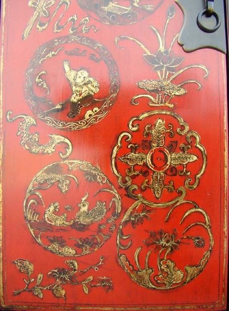 红描金小柜|Red &gilt small cabinet