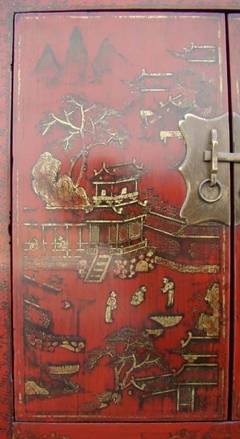 红描金小柜|Red &gilt small cabinet