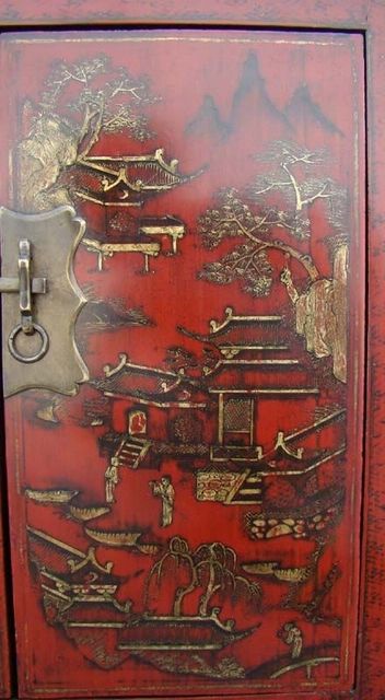 红描金小柜|Red &gilt small cabinet