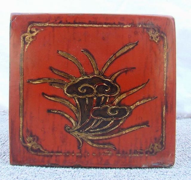 红描金二抽盒|red depicting a color box with two drawers