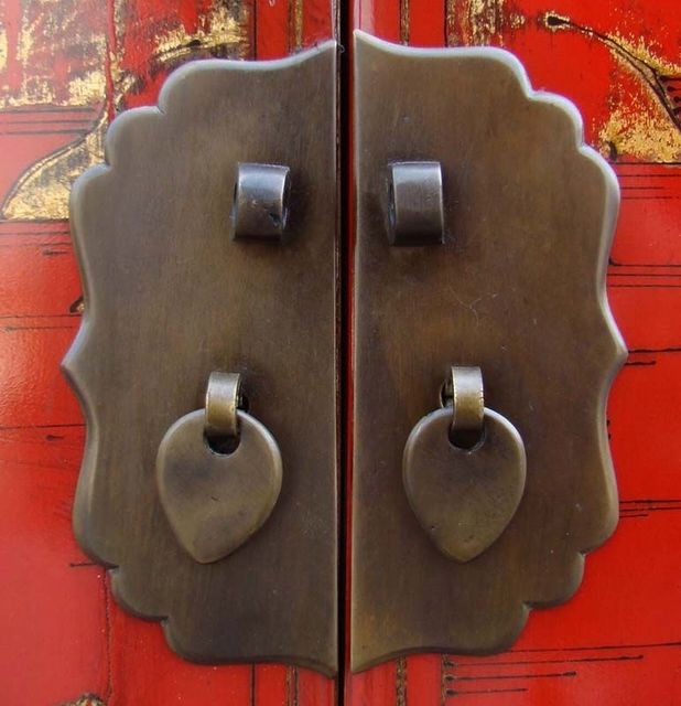 二抽四门描金柜工厂|depicts the color cabinet with two drawers and four gates