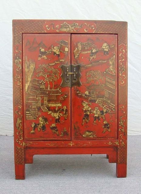 红描金小柜|Red &gilt small cabinet