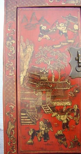红描金小柜|Red &gilt small cabinet