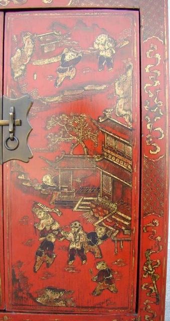 红描金小柜|Red &gilt small cabinet