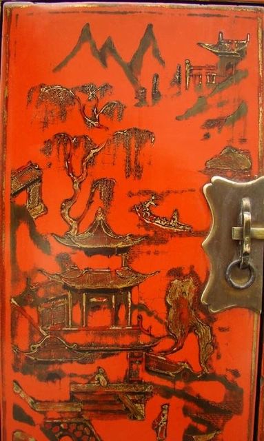 红描金小柜|Red &gilt small cabinet