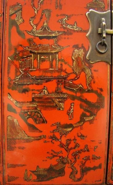 红描金小柜|Red &gilt small cabinet