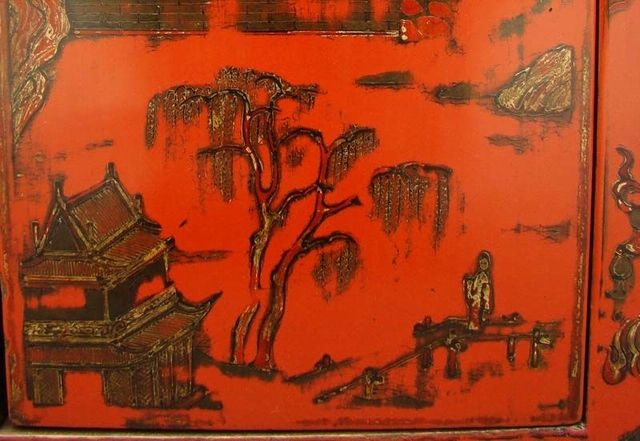 红描金小柜|Red &gilt small cabinet