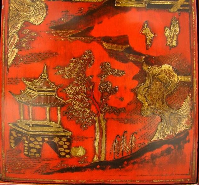 红描金小柜|Red &gilt small cabinet