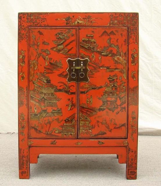 红描金小柜|Red &gilt small cabinet