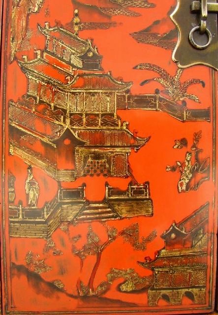红描金小柜|Red &gilt small cabinet