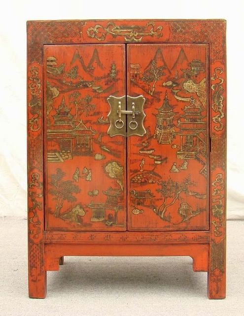 红描金小柜工厂|Red &gilt small cabinet