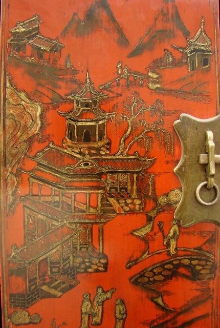 红描金小柜工厂|Red &gilt small cabinet